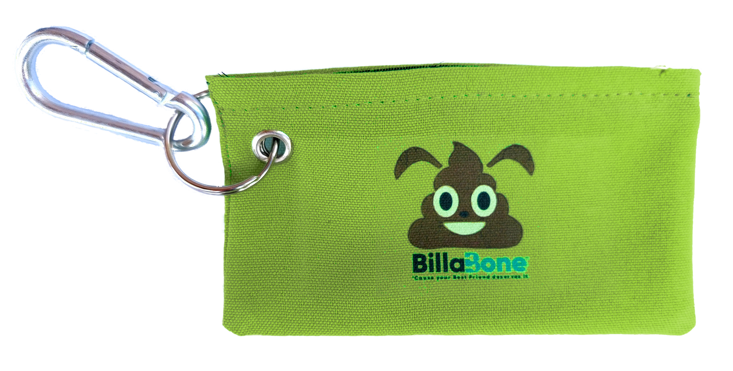 Lime Green dog poop bag holder attached to leash for friendly dog colour code accessory – Billabone