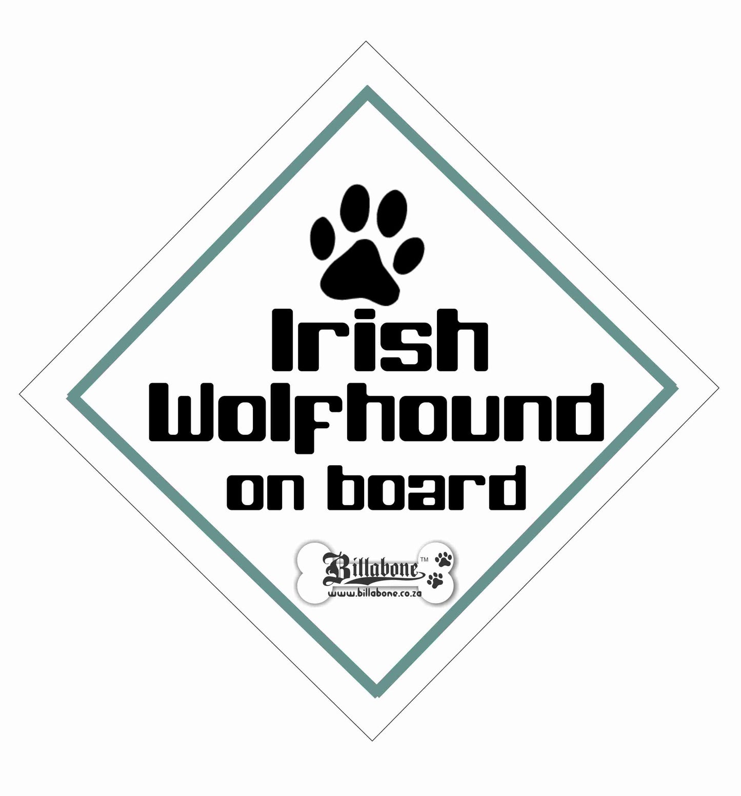 Irish Wolfhound On Board Sign or Sticker - Billabone