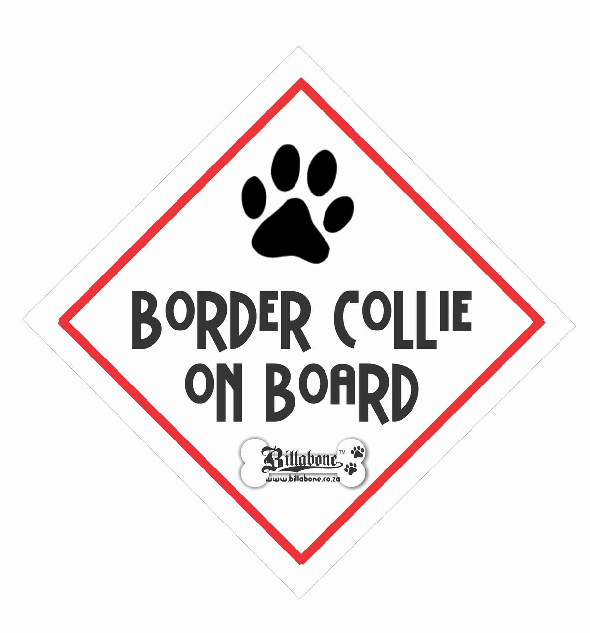 Border Collie On Board Car Sign or Sticker – Billabone