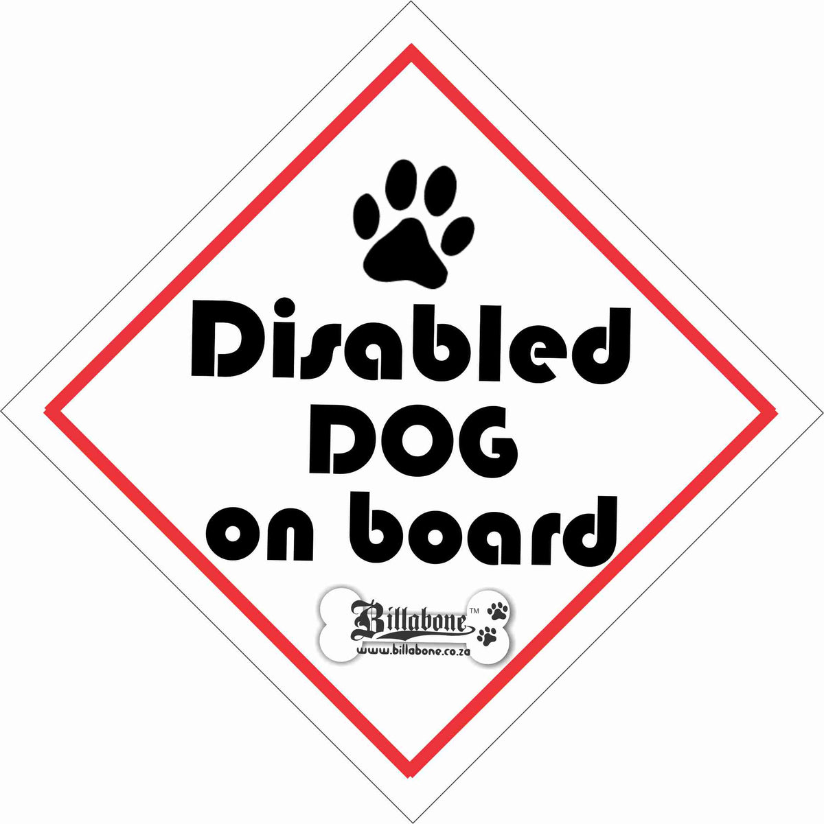 Disabled Dog Car Sign or Sticker – Billabone