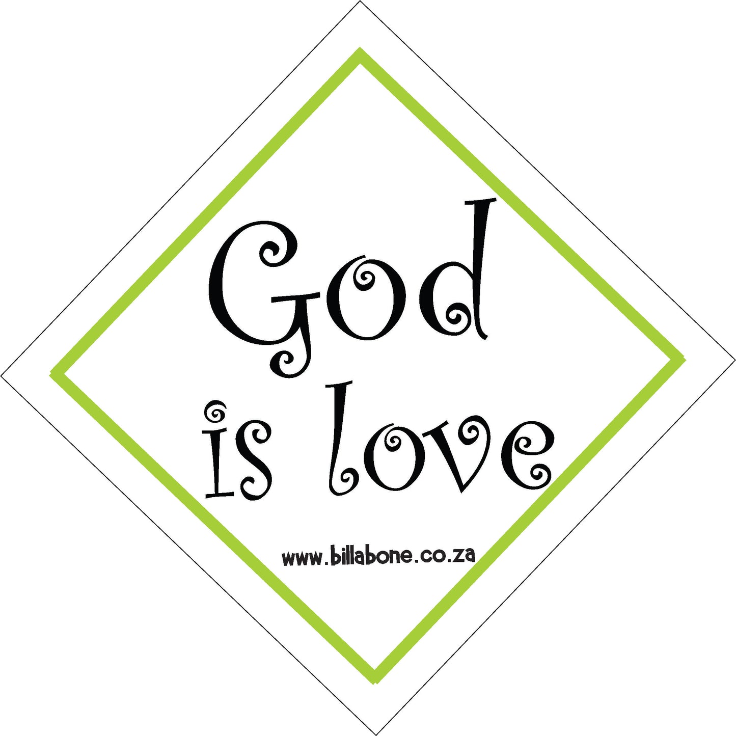 God is Love Car Sign or Sticker - Billabone