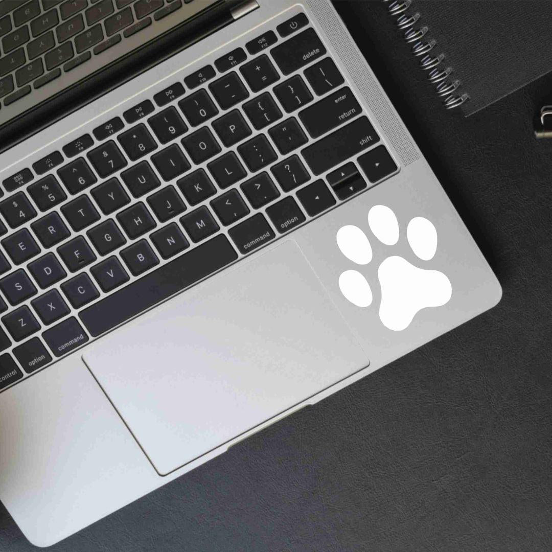 White paw print vinyl sticker